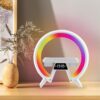 Bluetooth Speaker Ambient Light,Wireless Charging Night Light,Bedside Lamp Alarm