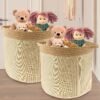 2Pcs Laundry Basket with Woven Handle Foldable Laundry Hamper Lightweight Toy Or